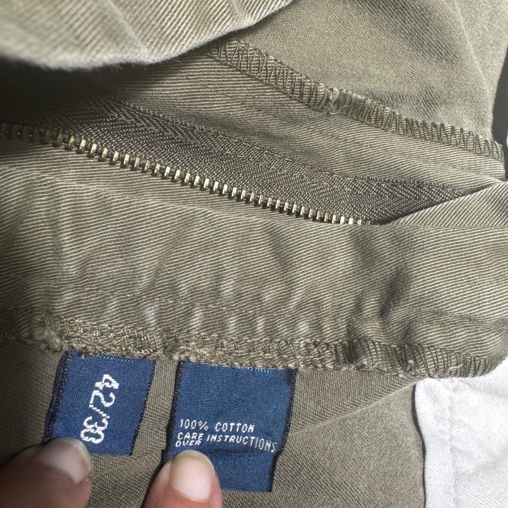 Polo Ralph Lauren Hammond Pant Mens Chino 42x30 Olive Fair Pleated Faded MA399 - Picture 4 of 10